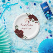 ブルゴーニュバラロマンチック甘い16誕生日パーティー ペーパープレート (パーティー)