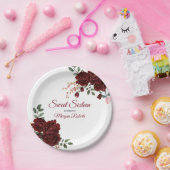 ブルゴーニュバラロマンチック甘い16誕生日パーティー ペーパープレート (パーティー)