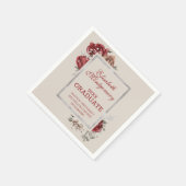 ブルゴーニュバラ及び銀枠卒業パーティー スタンダードカクテルナプキン (角)