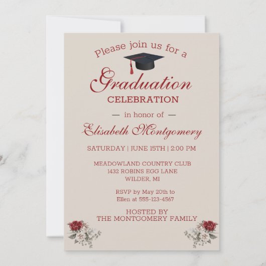 ブルゴーニュバラ及び銀枠卒業パーティー 案内状 (裏面)