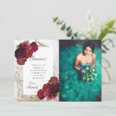 ブルゴーニュバラ大理石キンセアニェラサンキューカード 招待状 (スタンド正面)