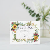 ブルゴーニュバラ救スの花の日付を変更 ポストカード (スタンド正面)