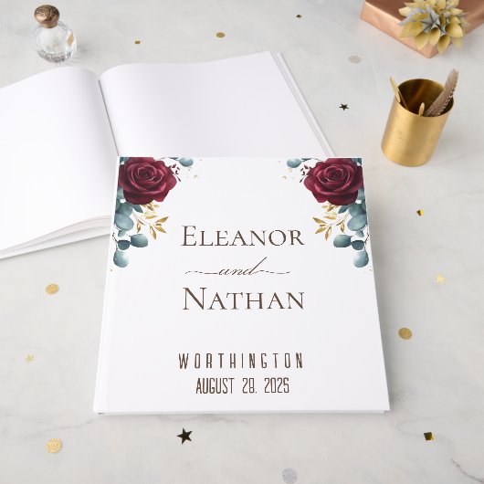 ブルゴーニュバラ春サマー結婚ズ ゲストブック (正面見開き)