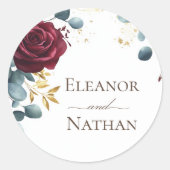 ブルゴーニュバラ春サマー結婚ズ ラウンドシール (正面)