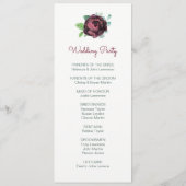 ブルゴーニュバラ水彩結婚式 プログラム (裏面)