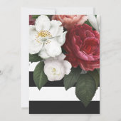 ブルゴーニュバラ白黒ストライプエレガントウェディング 招待状 (裏面)