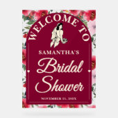 ブルゴーニュバラ秋ブライダルシャワー歓迎 アクリルサイン (正面)