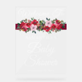 ブルゴーニュバラ秋ベビーシャワーウェルカム アクリルサイン (正面)