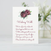 ブルゴーニュバラ結婚のウィッシングウェルカード エンクロージャーカード (スタンド正面)