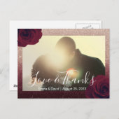 ブルゴーニュバラ結婚フローラの写真ありがとう ポストカード (正面/裏面)