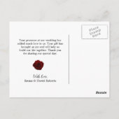 ブルゴーニュバラ結婚フローラの写真ありがとう ポストカード (裏面)