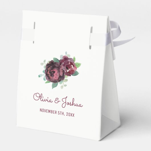 ブルゴーニュバラ結婚式の引き出物ボックス フェイバーボックス (裏面サイド)