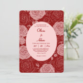 ブルゴーニュバラ結婚式招待状 招待状 (スタンド正面)