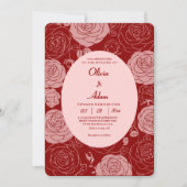ブルゴーニュバラ結婚式招待状 招待状 (正面)