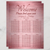 ブルゴーニュバラ結婚金ゴールドのテーブル座席表 (正面/裏面)