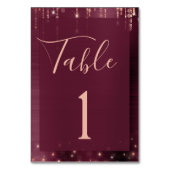 ブルゴーニュバラ結婚金ゴールドのメタリックテーブル番号 テーブルナンバー (裏面)