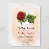 ブルゴーニュバラ赤面ピンク秋フローラブライダルシャワー 招待状 (正面)
