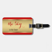 ブルゴーニュバラ金ゴールドと金ゴールドラゲージタグ ラゲッジタグ (正面横)