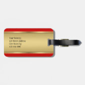 ブルゴーニュバラ金ゴールドと金ゴールドラゲージタグ ラゲッジタグ (裏面横)