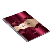 ブルゴーニュバラ金ゴールドアガート大理石名台本 ノートブック (右側)