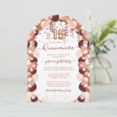 ブルゴーニュバラ金ゴールドキンセアニラグリッターバルーン 招待状 (スタンド正面)