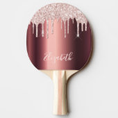 ブルゴーニュバラ金ゴールドグリッタードリップスネームグラマラス 卓球ラケット (裏面)