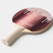 ブルゴーニュバラ金ゴールドグリッタードリップスネームグラマラス 卓球ラケット (正面アングル)