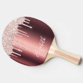 ブルゴーニュバラ金ゴールドグリッタードリップスネームグラマラス 卓球ラケット (横)