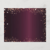 ブルゴーニュバラ金ゴールドグリッターメニューRSVPカード (裏面)