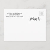 ブルゴーニュバラ金ゴールドスパークルメイド・オブ・オーナー(花嫁付き添い人) インビテーションポストカード (裏面)