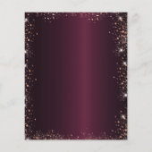 ブルゴーニュバラ金ゴールドスパークル誕生日ウィッシュカード (裏面)