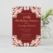 ブルゴーニュバラ金ゴールドバルーン70誕生日 招待状 (スタンド正面)