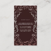 ブルゴーニュバラ金ゴールドフローラエレガントリース 名刺 (裏面)