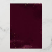 ブルゴーニュバラ金ゴールドフローラカラフル秋の結婚式 箔招待状 (裏面)