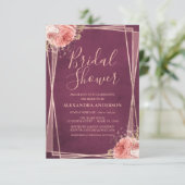 ブルゴーニュバラ金ゴールドフローラブライダルシャワー 招待状 (スタンド正面)