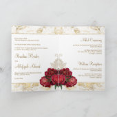 ブルゴーニュバラ金ゴールド大理石イスラム結婚教徒 招待状 (内部)