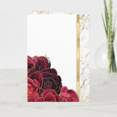 ブルゴーニュバラ金ゴールド大理石イスラム結婚教徒 招待状 (裏面)