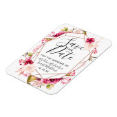 ブルゴーニュバラ金ゴールド幾何学日付を結婚保存 マグネット (左側)