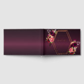 ブルゴーニュバラ金ゴールド幾何学的花模様卒業 ゲストブック (全面)