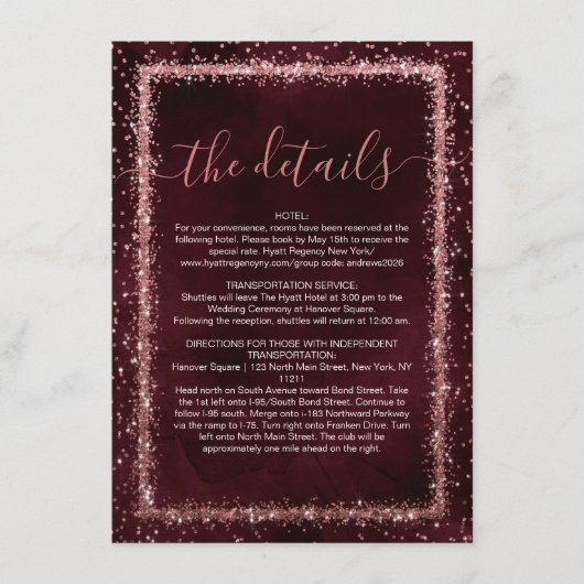 ブルゴーニュバラ金ゴールド散布紙吹雪詳細 エンクロージャーカード (正面)