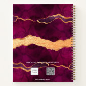 ブルゴーニュバラ金ゴールド石の大理石名 ノートブック (裏面)