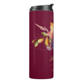 ブルゴーニュバラ金ゴールド秋ブーケフローラブライドメイド タンブラー (回転左)