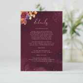 ブルゴーニュバラ金ゴールド秋結婚ブーケ詳細 エンクロージャーカード (スタンド正面)