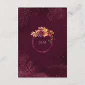 ブルゴーニュバラ金ゴールド秋結婚ブーケ詳細 エンクロージャーカード (裏面)