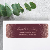 ブルゴーニュバラ金ゴールド結婚グリッター差出人住所 ラベル