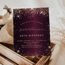 ブルゴーニュバラ金ゴールド誕生日の招待