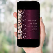 ブルゴーニュバラ金ゴールド誕生日 招待状