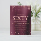 ブルゴーニュバラ金ゴールド60歳の誕生日パーティー 招待状 (スタンド正面)