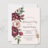 ブルゴーニュバラ、シャンパングラス定年 招待状 (正面)