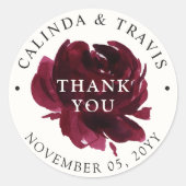ブルゴーニュバラ | 結婚s |ありがとうございます ラウンドシール (正面)